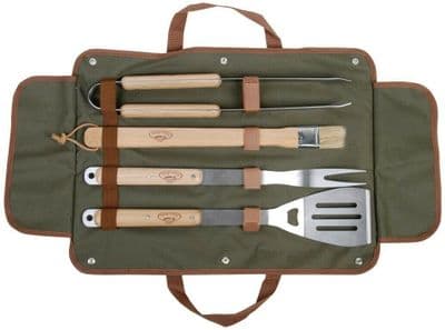 Bbq Tools - Canvas, Stainless Steel, Ashwood - Garden Outdoor
