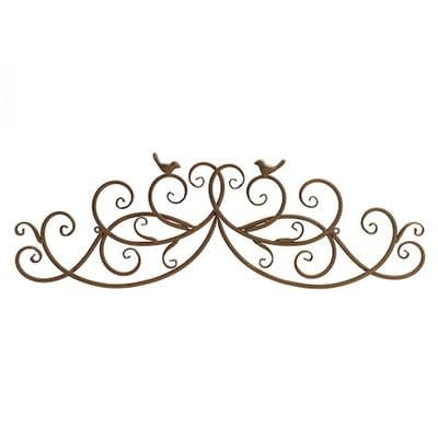 Birds Scroll Metal Wall Art - Garden Outdoor Indoor Wall Decoration Mural