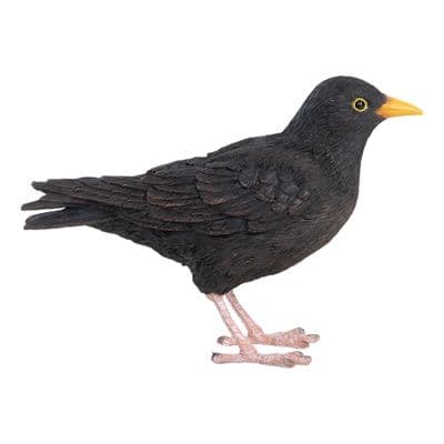 Black Bird Lifelike Ornament Statue Garden Outdoor Indoor H12cm
