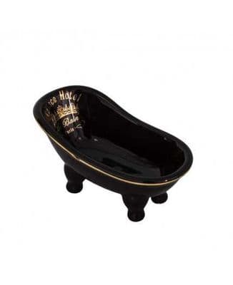 Black Gold Soap Dish Holder Ceramic Bathroom Decor Accessory Le Bain -