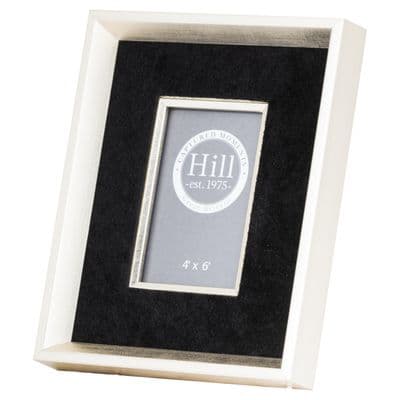 Black Velvet & Silver Deep Photo Frame Picture Mount Wall or Freestanding 4 x 6