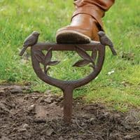 Boot Scraper with Birds - Cast Iron - Garden Outdoor -  34 cm