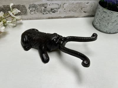 Boot Welly Shoe Jack Hairy Dog Design - Brown Cast Iron Heavy Metal Pull Puller