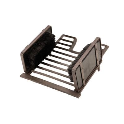 Boot Welly Shoe Scraper Dual Brush Brown Cast Iron Heavy Metal Garden Accessory