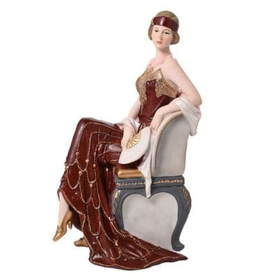 Broadway Belles Collectable Figurine Ornament Dark Berry Red w Chair - Charlotte