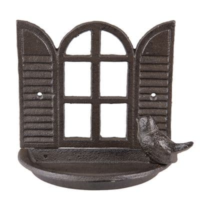 Cast Iron Bird Feeder Birdbath Window Bird Design Wall Mounted / Freestanding