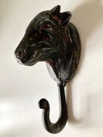 Cast Iron Cow Hook Hanger - Wall Mounted - Distressed Black Metal
