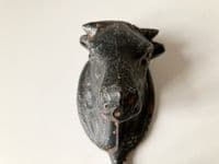 Cast Iron Cow Hook Hanger - Wall Mounted - Distressed Black Metal