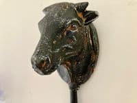 Cast Iron Cow Hook Hanger - Wall Mounted - Distressed Black Metal