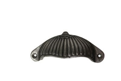 Cast Iron Metal Victorian Shell Door Drawer Knob Cupboard Cup Handle