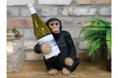 Cheeky Monkey Wine Bottle Holder Ornament Gift Table Top