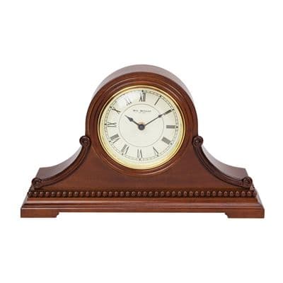 Classic Wooden Napoleon Mantel Table Clock Mahogany Roman Numerals