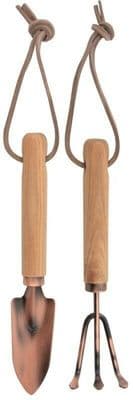 Copper Plated Mini Tools - Ashwood, Carbon Steel, Leather - Garden Outdoor