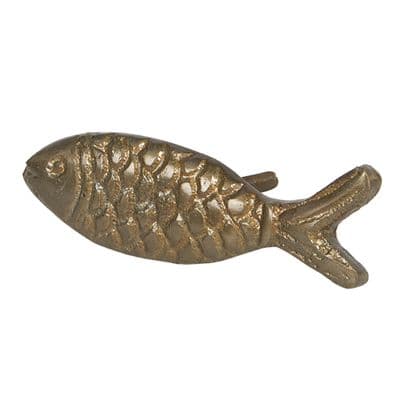 Cute Fish Fisherman Door Drawer Knob Handle - Gold Aluminium