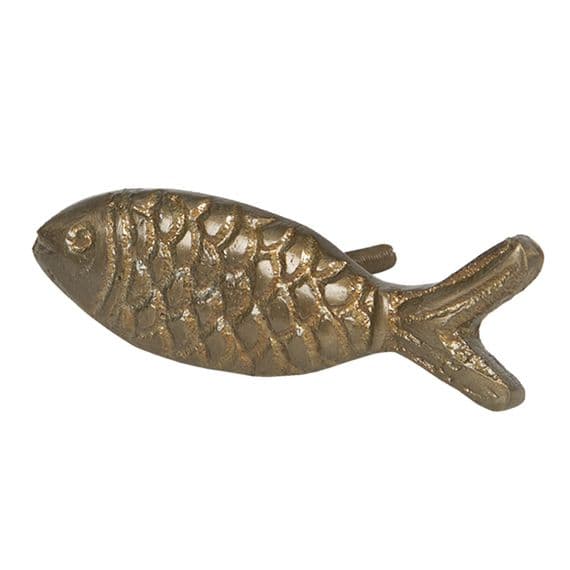 Cute Fish Fisherman Door Drawer Knob Handle - Gold Aluminium