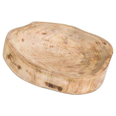 Decorative Hand Crafted Mango Wood Bowl Dish 27cm