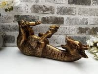Distressed Gold Drunken Giraffe Wine Bottle Holder Freestanding Novelty Gift