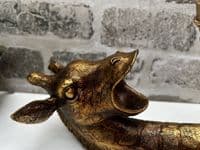 Distressed Gold Drunken Giraffe Wine Bottle Holder Freestanding Novelty Gift