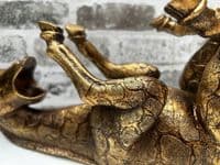 Distressed Gold Drunken Giraffe Wine Bottle Holder Freestanding Novelty Gift