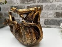 Distressed Gold Drunken Giraffe Wine Bottle Holder Freestanding Novelty Gift