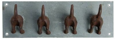 Dog Tail Hooks - Slate, Cast Iron - Garden Outdoor