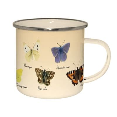 Enamel Mug Butterfly Stainless Steel Outdoor Camping Caravan Fishing