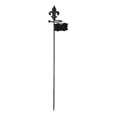 Fleur-de-lys Single Stemmed Garden Flower Plant Support Black Stake 60cm