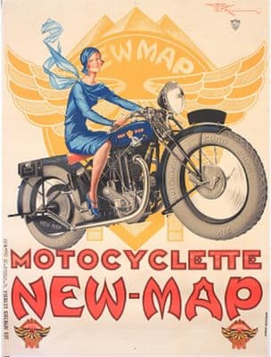FRENCH VINTAGE METAL SIGN 20x15cm RETRO POSTER NEW MAP MOTOCYCLETTE