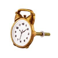 Gold Metal Alarm Clock Cupboard Drawer Knob Door Handle