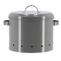 Grey Potato Storage Tin Metal Container Kitchen Pantry - Breatheable