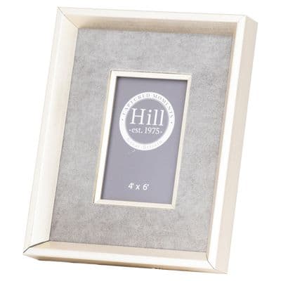 Grey Velvet & Silver Deep Photo Frame Picture Mount Wall or Freestanding 4 x 6