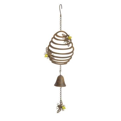 Hanging Beehive Style Bell Honeycomb Design Garden Ornament Gift