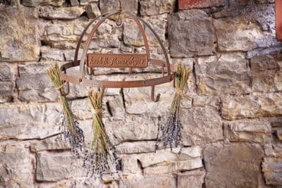 Hanging Brown Cast Iron Round Herb and Flower dryer with 8 Hooks