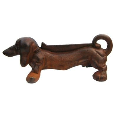 Heavy 3kg Cast Iron Dacshund Sausage Dog Boot Scraper - Ornamental
