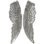 Huge 1 Metre Pair Antique Silver Hanging Angel Wings Decoration