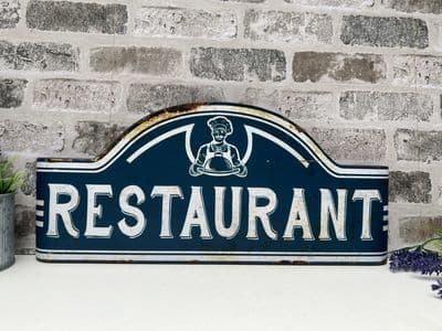 Huge 46cm French Restaurant Gourmand Metal Sign Plaque Wall Mounted Freestanding