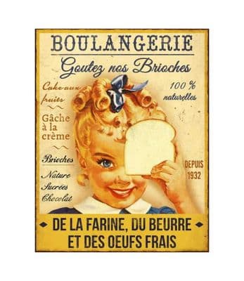 Huge 50cm French Boulangerie Gourmand Metal Sign Plaque Wall Mount Freestanding