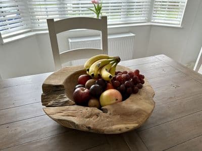 Huge 50cm Teak Root Wooden Bowl - Heavy 6kg Fruit Nuts Holder Unique Gift
