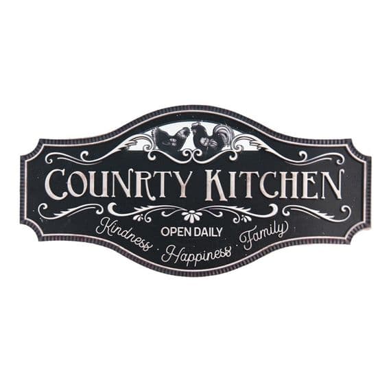 Huge 60cm Iron Wall Sign Country Kitchen Metal Plaque Embossed Heavy
