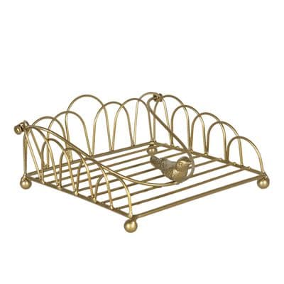 Napkin Serviette Holder Storage Metal Gold Café Table Décor