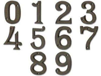 Rustic Vintage Cast Iron Number Numeral Front Door