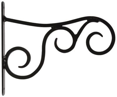 SAVE 30%!! Heavy 25cm Metal Iron Hanging Basket Wall Hook With Scroll Decoration