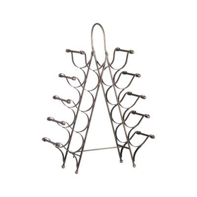 SAVE 40%!! Freestanding Wine Rack Holder - 67cm Bronze 10 Bottle Tall Iron Metal