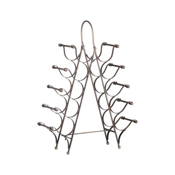SAVE 40%!! Freestanding Wine Rack Holder - 67cm Bronze 10 Bottle Tall Iron Metal