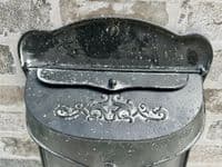 SAVE 50%!! Distressed Black Metal Post Mail Box - Shabby Chic - Lockable