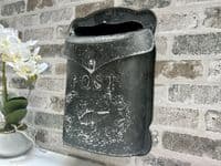 SAVE 50%!! Distressed Black Metal Post Mail Box - Shabby Chic - Lockable