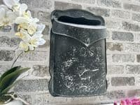 SAVE 50%!! Distressed Black Metal Post Mail Box - Shabby Chic - Lockable
