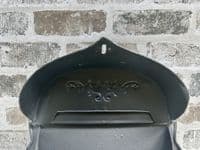 SAVE 50%!! Distressed Black Metal Post Mail Box - Shabby Chic - Lockable