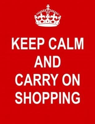 SAVE 50%!! KEEP CALM & CARRY ON SHOPPING WW2 FUNNY METAL ADVERTISING WALL SIGN