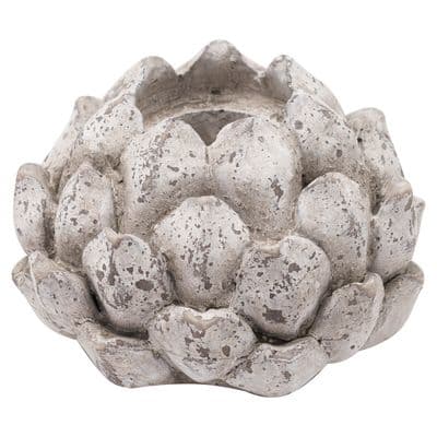 SAVE 50%!! Large Stone Effect Distressed Acorn Cone Tea Light Candle Holder 18cm